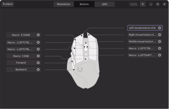 piper 마우스 매핑